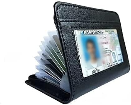 Men's Zipper Wallet 36 Slots RFID Blocking Card Holder