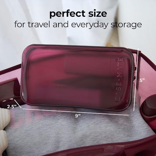 Case-Mate Jelly Makeup Bag - Waterproof Zipper Pouch - Mulberry