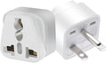 2pack US 3 Prong Plug to Universal Socket Power Converter, White