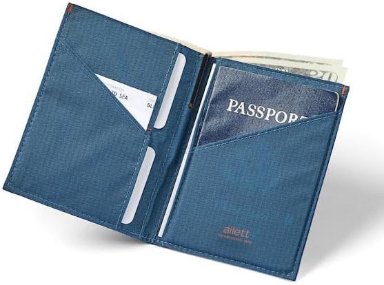 Allett Travel Wallet, RFID Blocking Slim (Nylon, Indigo Blue)