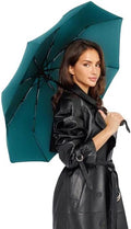 Windproof Umbrella Windproof Travel Umbrella - Compact, Light, Automatic, Strong and Portable - Wind Resistant, Small Folding Backpack Umbrella for Rain - Men and Women