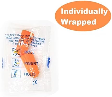 Quality Foam Earplugs 50 Pair - 32dB Noise Cancelling Individually Wrapped