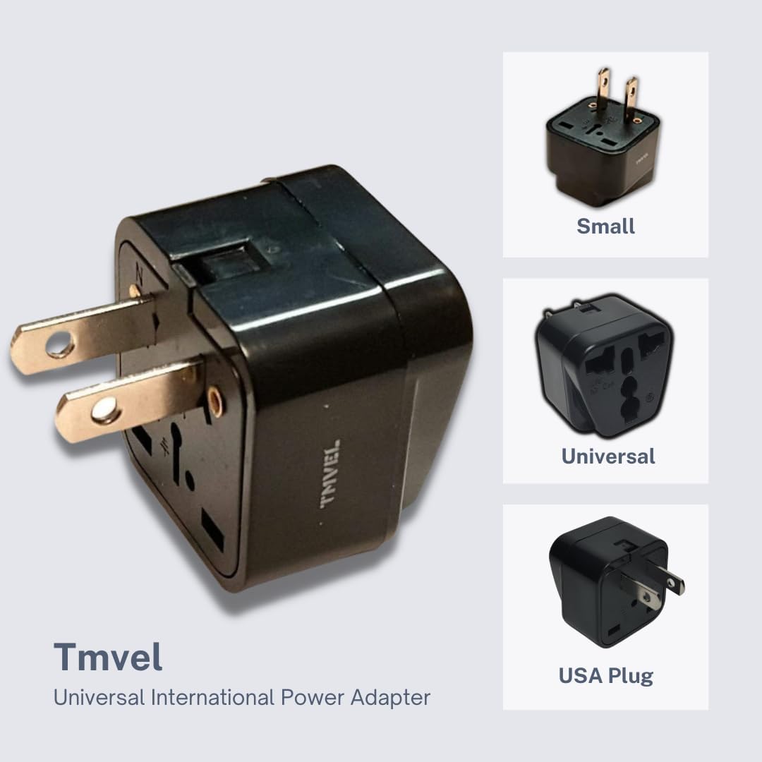 Universal International Power Adapter Plug Tip Converter - Convert Europe, EU/UK/CN/AU to USA - Great for Cell Phone Charger - Not Converter