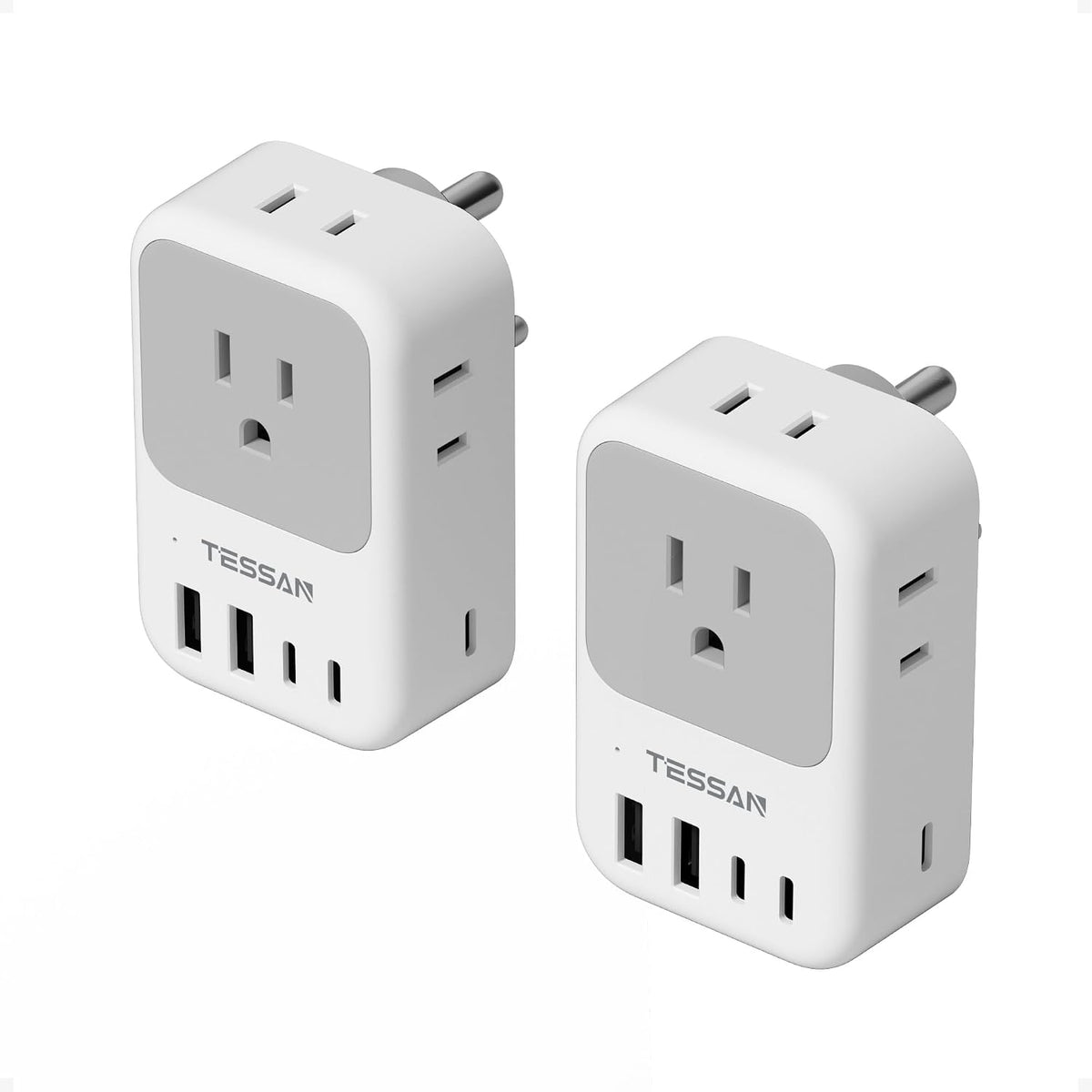 TESSAN US to India Plug Adapter, Type D Travel Adaptor PD 28W 2 Packs