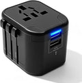 Universal Travel Adapter, Worldwide Plug Adaptor with 2 USB-A Ports