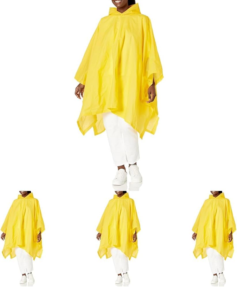 Totes Adult Packable Lightweight Hooded Rain Poncho