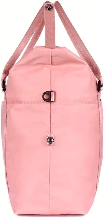 Sunshinejing Unisex Large Travel Shoulder Weekender Overnight Bag Handbag Gym Tote Bag with Trolley Sleeve (Pink)