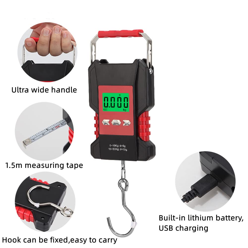 Klau Portable Rechargeable Fish Scale Luggage Scales 50 kg / 100 lb