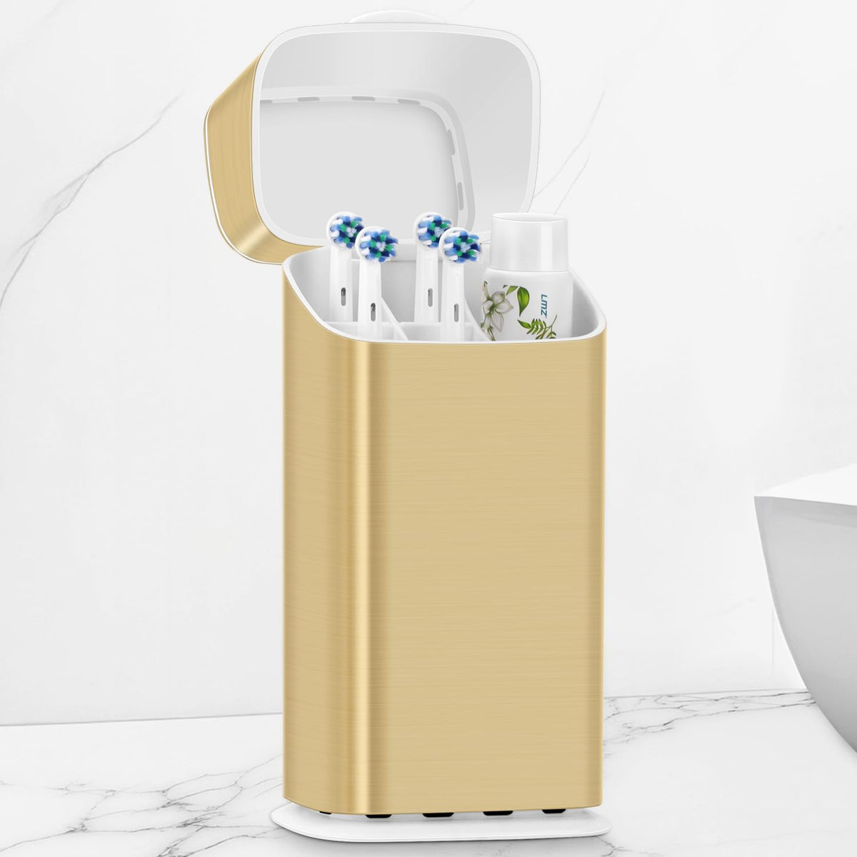 GFWARE Gold Electric Toothbrush Holder with Cover, Ventilated & Drainage