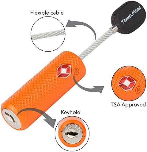 TravelMore TSA Approved Locks for Luggage with Keys, Secure Travel Locks