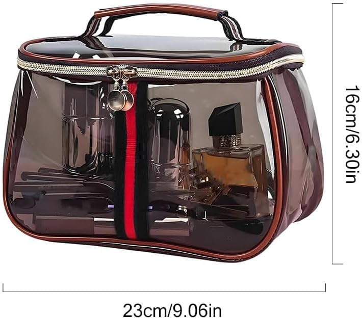 New Retro Vintage Vanity Bag, Clear Makeup Organizer with Handle