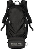 ChicoBag Travel Pack rePETe + Refine | Eco-friendly Lightweight and Packable Travel Backpack (Obsidian)