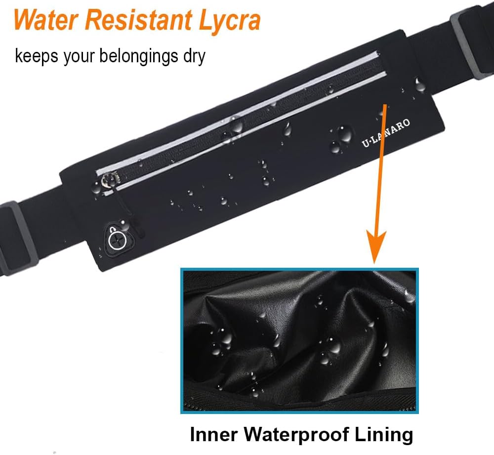 U·LANARO Slim Running Belt Fanny Pack Running Phone Holder Waist Band Pouch