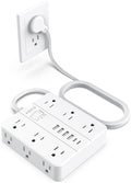 Power Strip Flat Plug,AOFO 5FT Extension Cord with Multiple Outlets