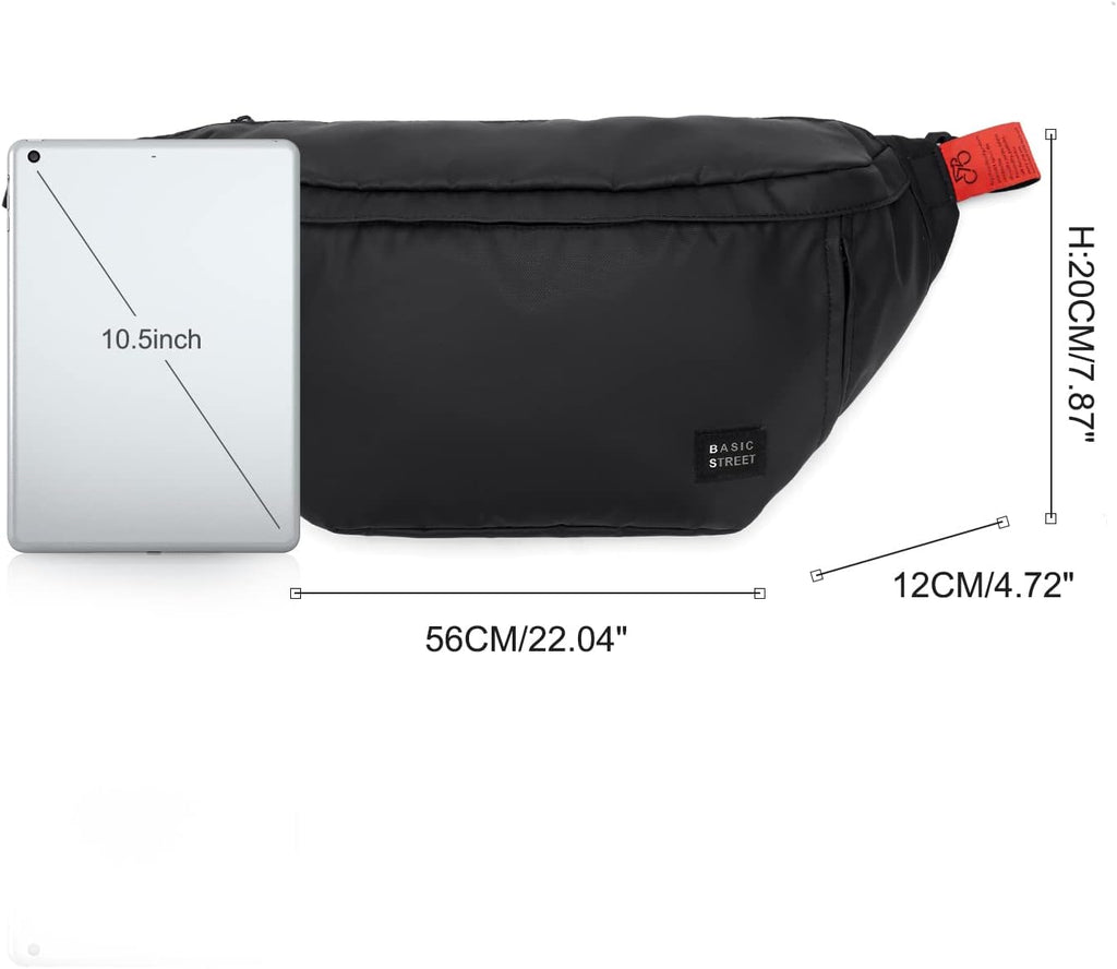 X-Large Crossbody Fanny Pack for Women Men,Waterproof Waist Bag Pack