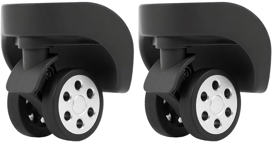 1 Pair Universal Suitcase Wheels – Durable ABS Replacement Casters for Luggage Bags, Smooth Rolling Repair Parts(12 Screws Included)(Black)