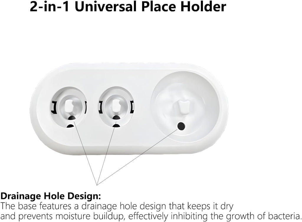 Toothbrush Holder for Oral-B, 2 Pcs Replacement Stand Base Compatible with Oral B Electric Toothbrush and 4 Pcs Toothbrush Heads Cover,Toothbrush Organizer for Bathroom Storage (White)