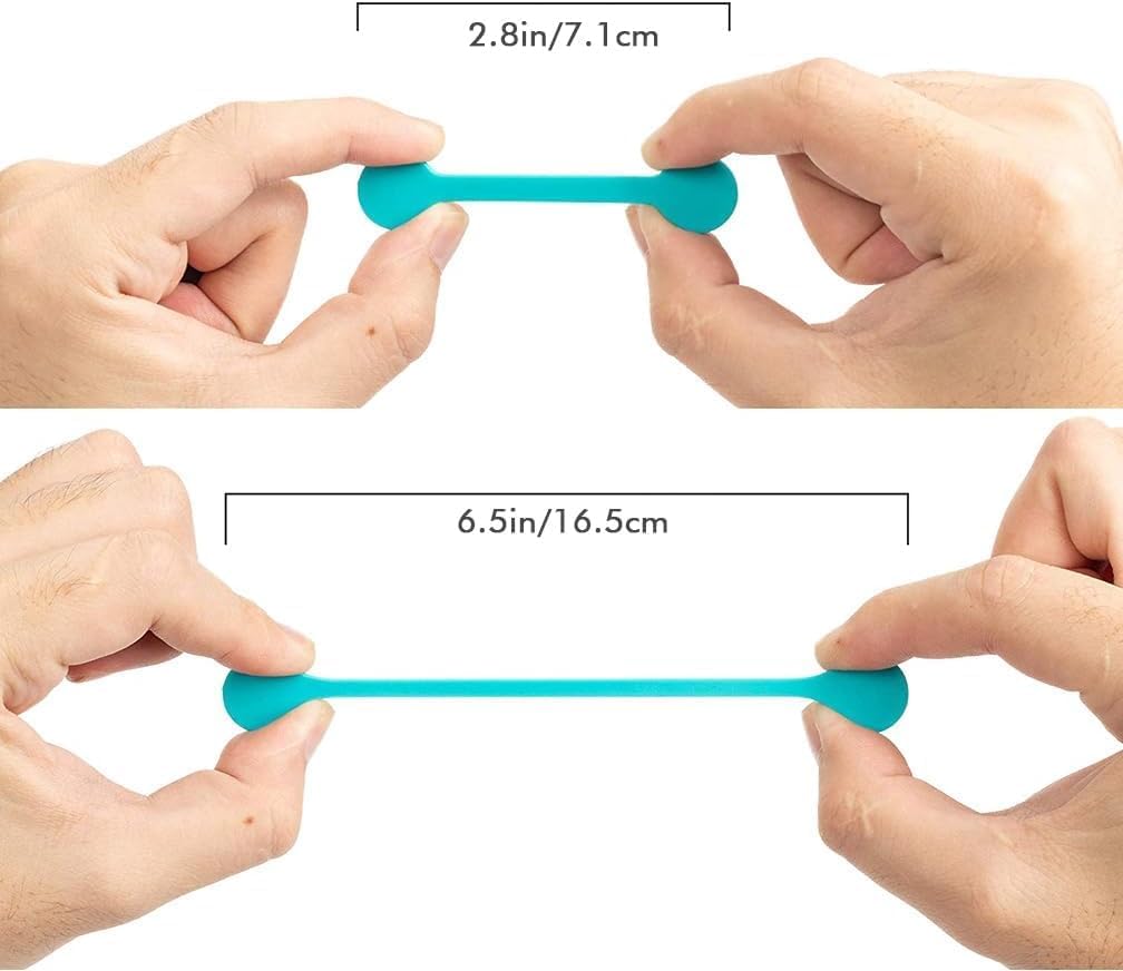 10-Pack Silicone Magnetic Cable Ties for Cords,Magnetic Cord Ties
