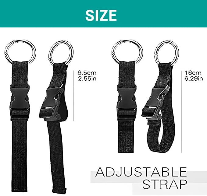 2 Pack Adjustable Luggage Connector Straps for Suitcases - Jacket Gripper