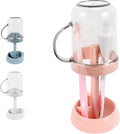 Toothbrush Holder with Cup Cover, 3 Slots Toothpaste Organizer Compatible with Electric Toothbrushes and Conventional Toothbrushes for Bathroom Pink
