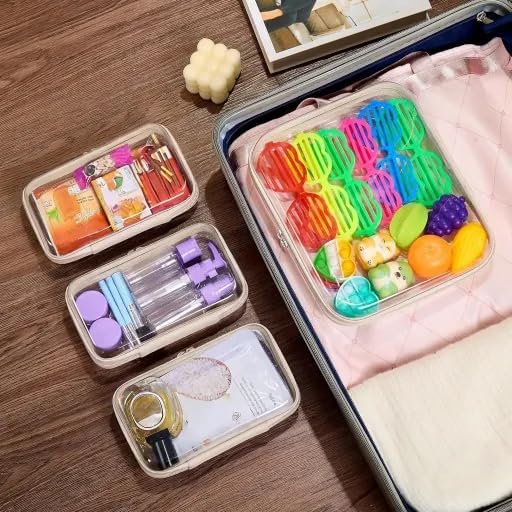 Clear Zipper Pouches, Hard Shell Zipper Case (M+3S)