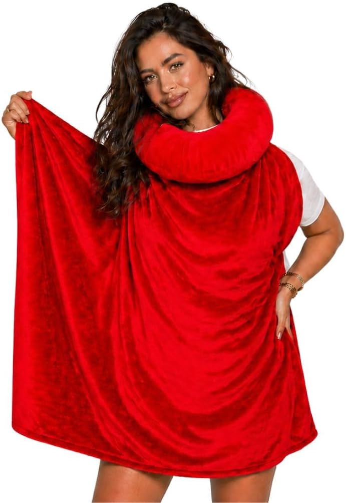 Travel Pillow with Built-In Blanket Memory Foam Neck Pillow for Airplane Travel, Flight Pillow with Blanket Portable Airplane Pillow for Adults Compact Travel Neck-Pillow for Plane, Car & Long Flights