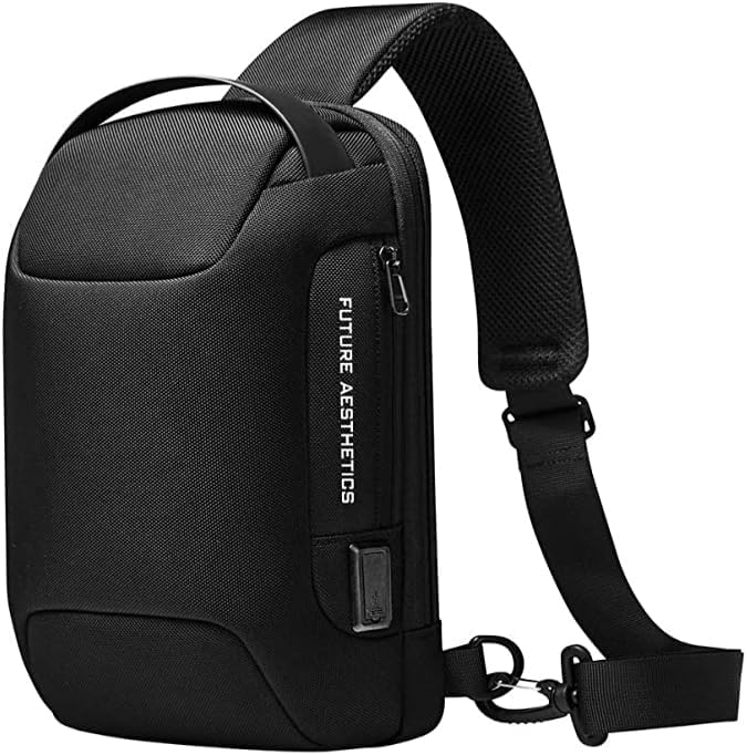 BANGE Sling Bag, Men's Chest Bag Waterproof Shoulder bags Casual Crossbody Sling Backpack with USB Charging Port for Men and Women…