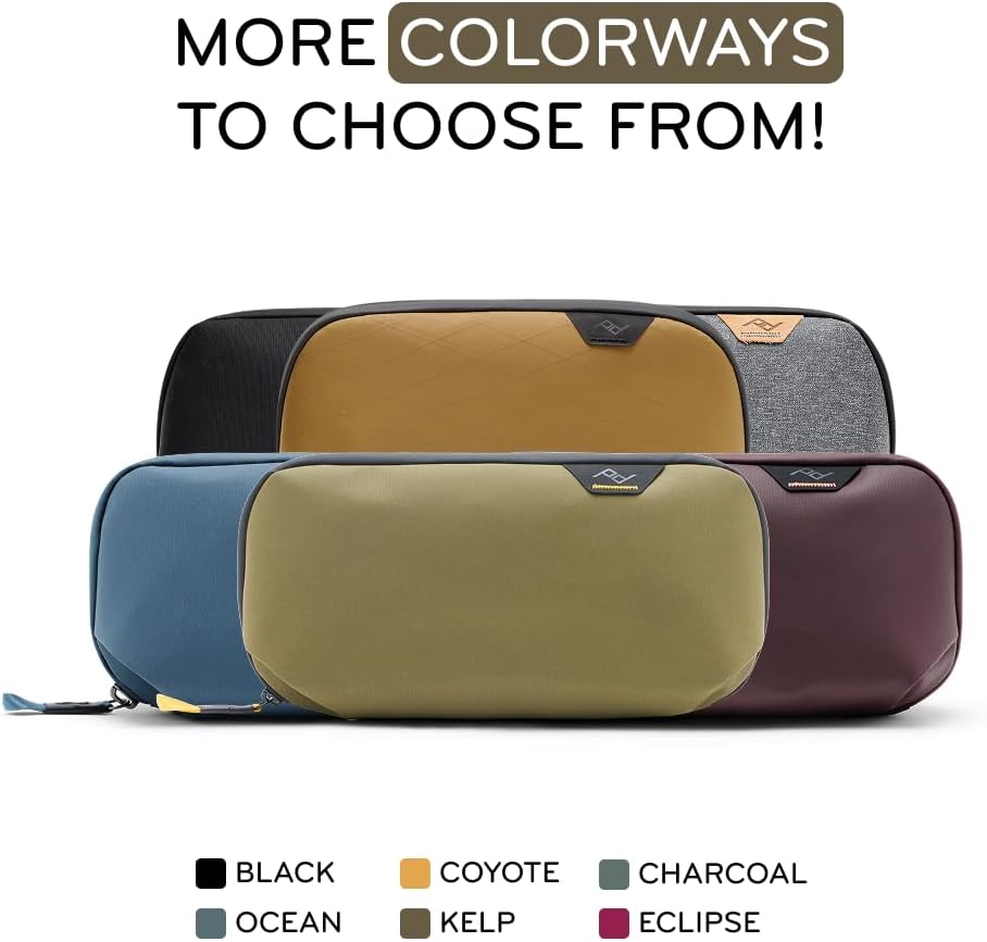 Peak Design Small Tech Pouch, Ocean, Electronics Organizer for Travel or Everyday Carry, Origami-Style Storage, Cable Pass-Through, Weatherproof Recycled Nylon, Gear Carry Bag for Men and Women