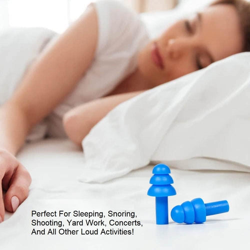 10 Pair Soft Silicone Reusable Washable Ear Plugs for Sleeping Swimming Noise Hearing Protection Earplugs Music Concerts Construction Shooting Hunting Motor Sports