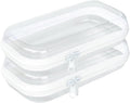 Thickened Clear Hard Shell Zipper Case,Professional-Grade Plastic Clear Zipper Pencil Case, Toiletry Pouch, Travel Organizer, Cosmetic Bag, Toy Storage Bins (2PCS-S)