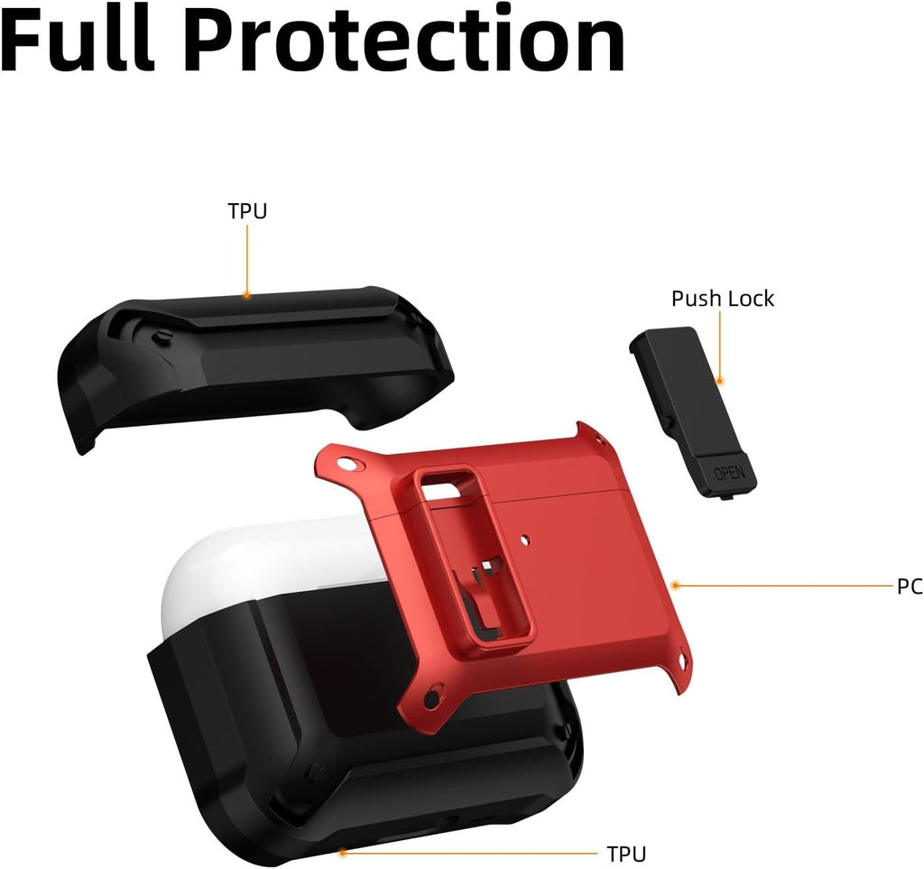 [4 in 1] Lock Case Compatible with AirPods Pro 3 with Keychain