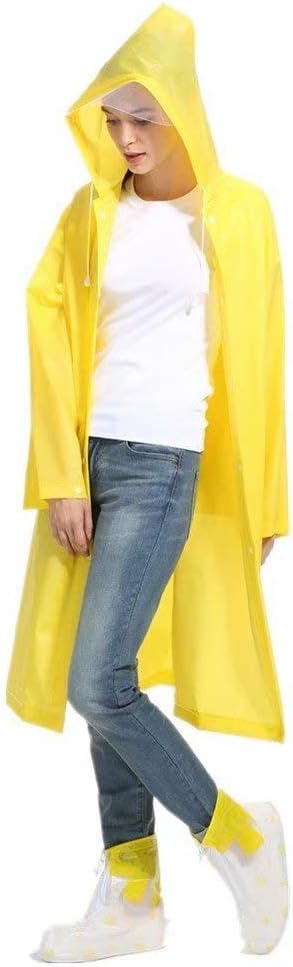 EVA Women Rain Ponchos for Adults Men Raincoat Waterproof Rain Jacket Camping Hiking Outerwear Reusable