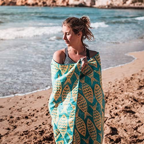 4Monster Quick Dry Beach Towel, Ultra Absorbent Microfiber Travel Towel, Lightweight & Compact for Beach, Swimming, Camping, Pool, Water Sports & Yoga