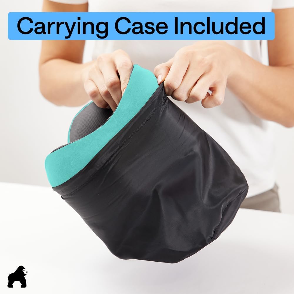 GORILLA GRIP Travel Neck Pillow for Airplanes, Travel Essentials, Turquoise
