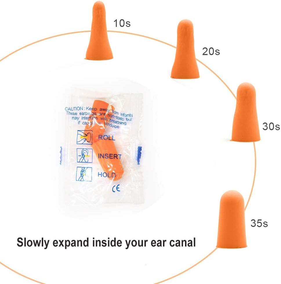 Quality Foam Earplugs 50 Pair - 32dB Noise Cancelling Individually Wrapped