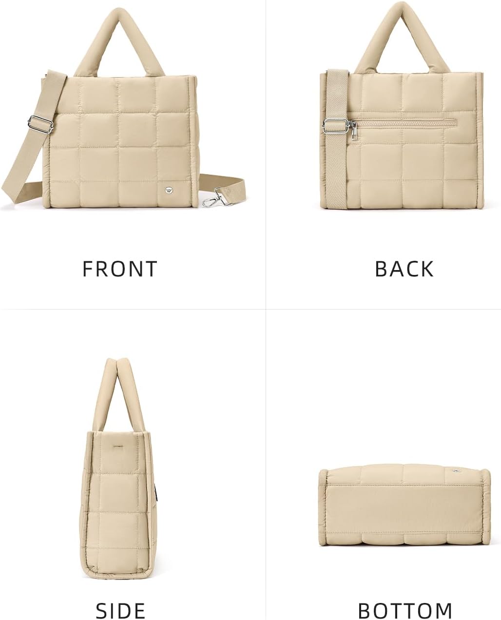 WESTBRONCO Small Puffer Tote Bag for Women Quilted Crossbody Bags