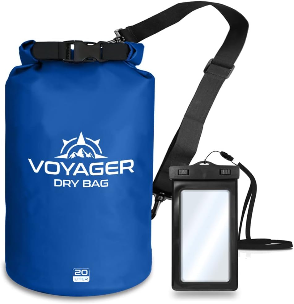 EcoGear FX Heavy Duty Waterproof Dry Bag Voyager Series – Durable Roll Top Compression Bag –Kayaking, Rafting, Boating, Hiking, Fishing and Camping