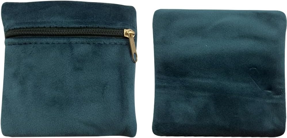 8pcs Small Velvet Jewelry Pouches with Zipper Gift Bags for Bracelet Necklace,Ring,Earrings,Earphone,Wedding Favors, Travel,3.94" X 3.94" (Peacock blue)