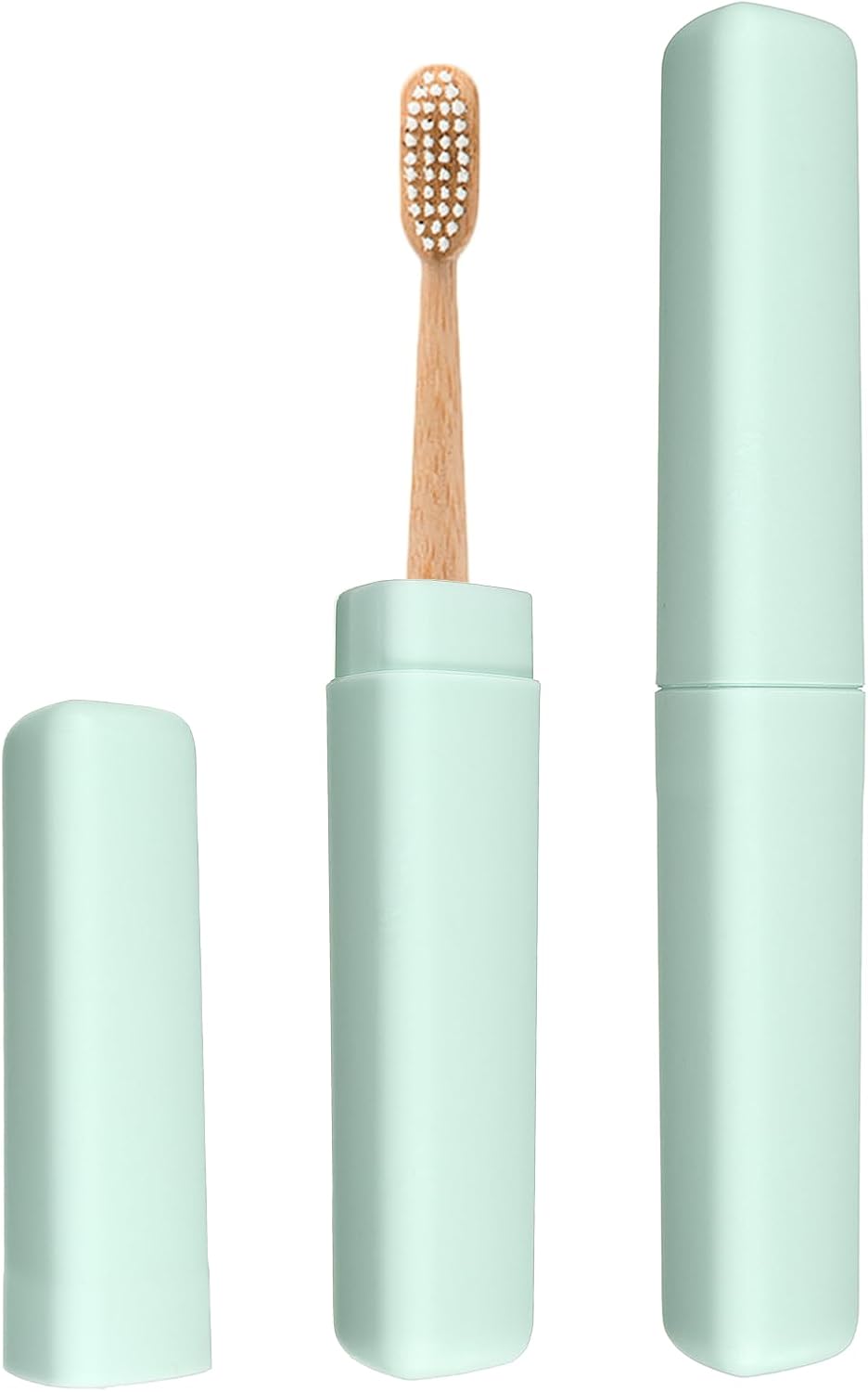 uxcell 2Pcs Travel Toothbrush Case, 8.27 x 1.38 Portable Travel Toothbrush Holder, Plastic Toothpaste Container for Bathroom, Gym, Business Trip, Camping, Green