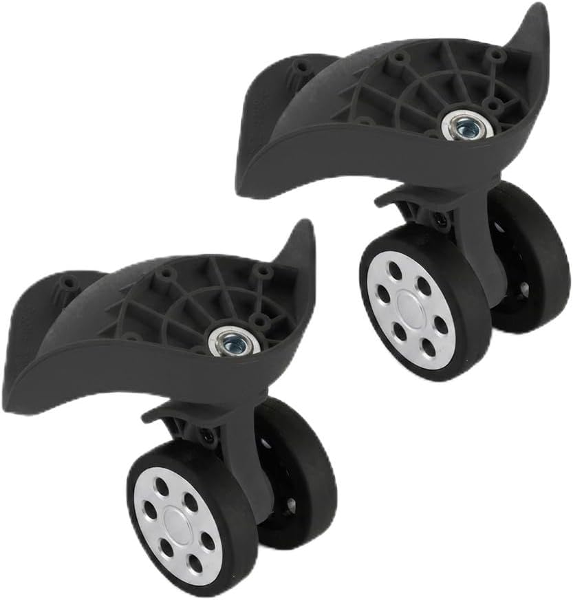 1 Pair Universal Suitcase Wheels – Durable ABS Replacement Casters for Luggage Bags, Smooth Rolling Repair Parts(12 Screws Included)(Black)