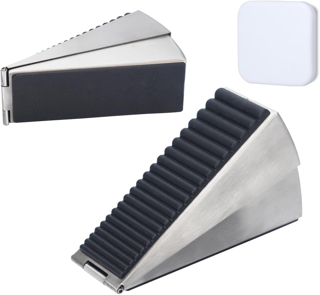 1 Pack Heavy-Duty Door Stop Wedge, 0.5–3 in Gap, Anti-Slip Base & Silencer Pad, Floor-Scratch Guard, Noise Reduction, for Heavy Doors/Home/Office