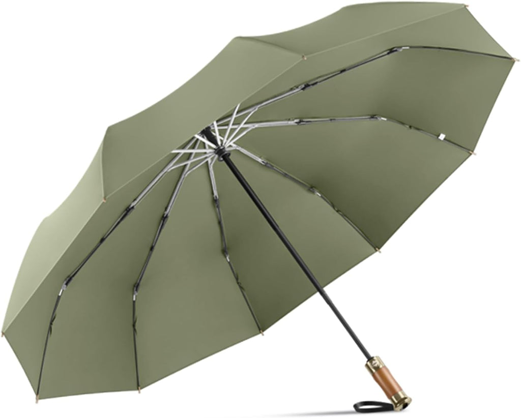 Rain Cats Large 45/50 Inch Umbrellas for rain Strong10 Ribs Fiberglass Umbrella Windproof Wabig Compact Automatic portable Folding Travel Thick Fabric Wood handle