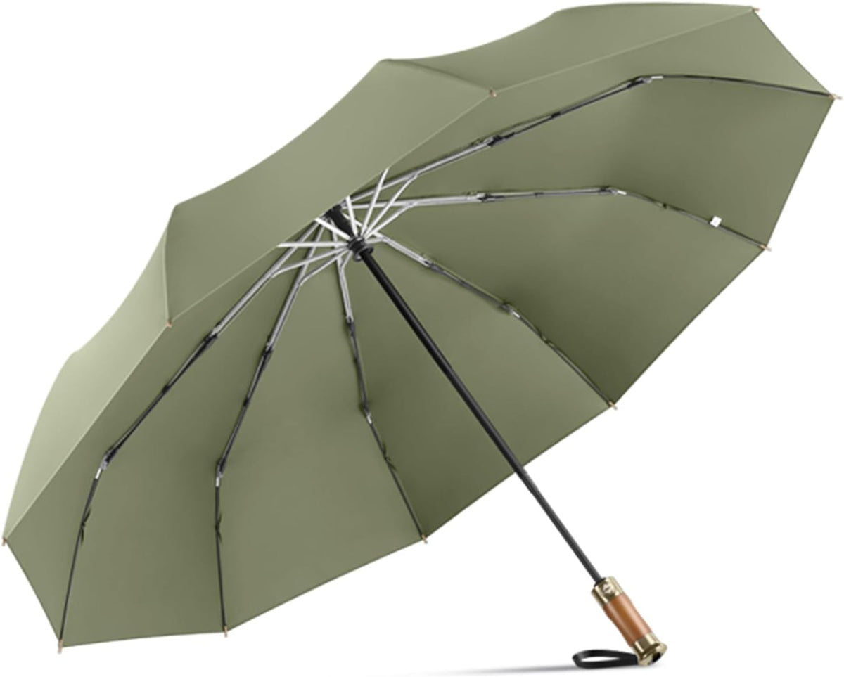 Rain Cats Large 45/50 Inch Umbrellas for rain Strong10 Ribs Fiberglass Umbrella Windproof Wabig Compact Automatic portable Folding Travel Thick Fabric Wood handle