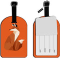 Stylish Red Foxy Fox Rectangle Leather Luggage Card Suitcase Carry-On ID Tag Travel Bag Label Travel Accessories Tag - 1 pack