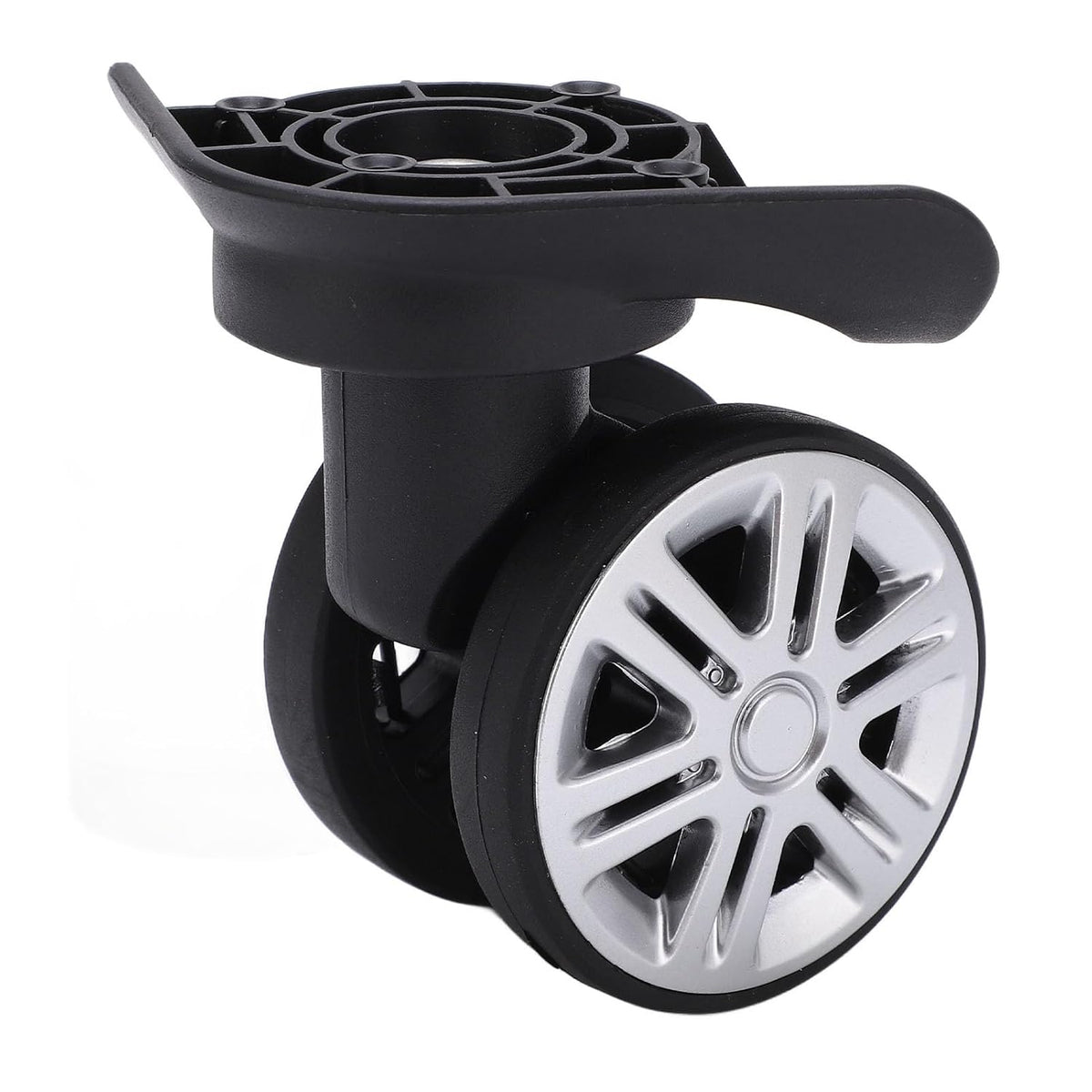 360 Degree Swivel Caster Wheels for Luggage – Black Plastic Replacement Trolley Wheels Compatible with Suitcase Travel Bags