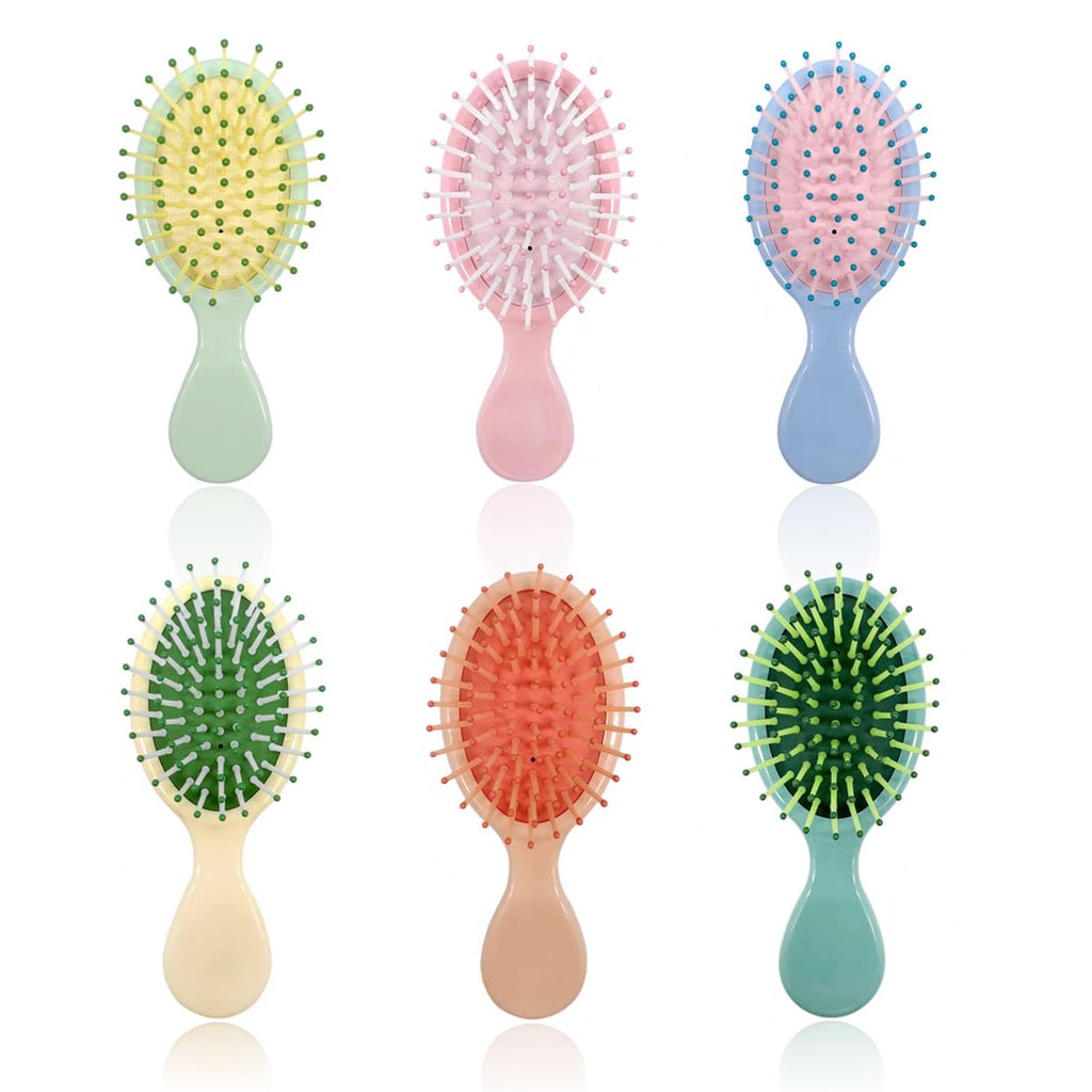 6 Pieces Mini Wet Hair Brush, Travel Detangling Brush