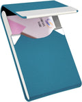 Business Card Holder Leather&Metal Business Card Case,Lake Blue