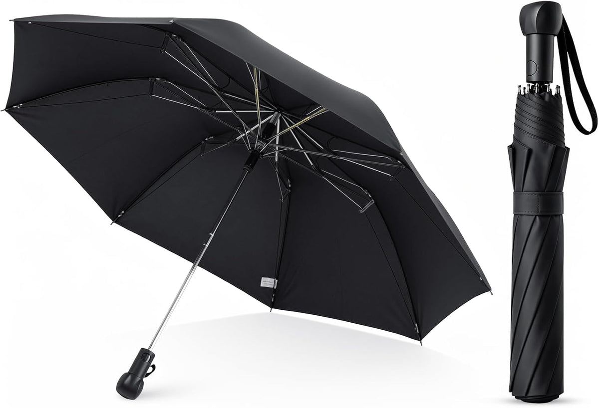 Collapsible Windproof Umbrella Travel - 42inch Auto Open & Manual Close