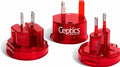 Ceptics International Power Adapter, Type A, C, G & I Plugs, Compact, Red