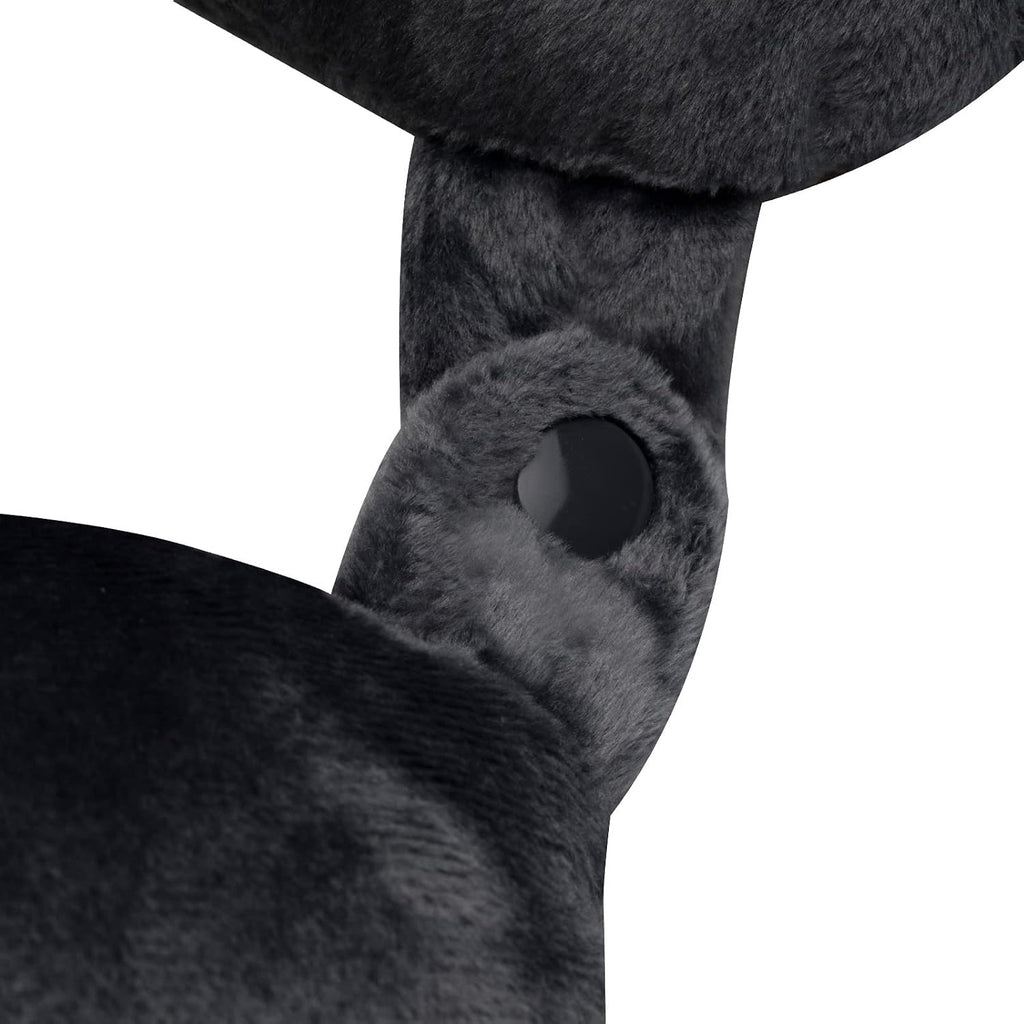 Wolf Essentials Adult Cozy Soft Microfiber Neck Pillow for Travel – Compact, Machine Washable - Perfect for Airplane, Car, or Home Use - Filled and Finished in The USA – Black